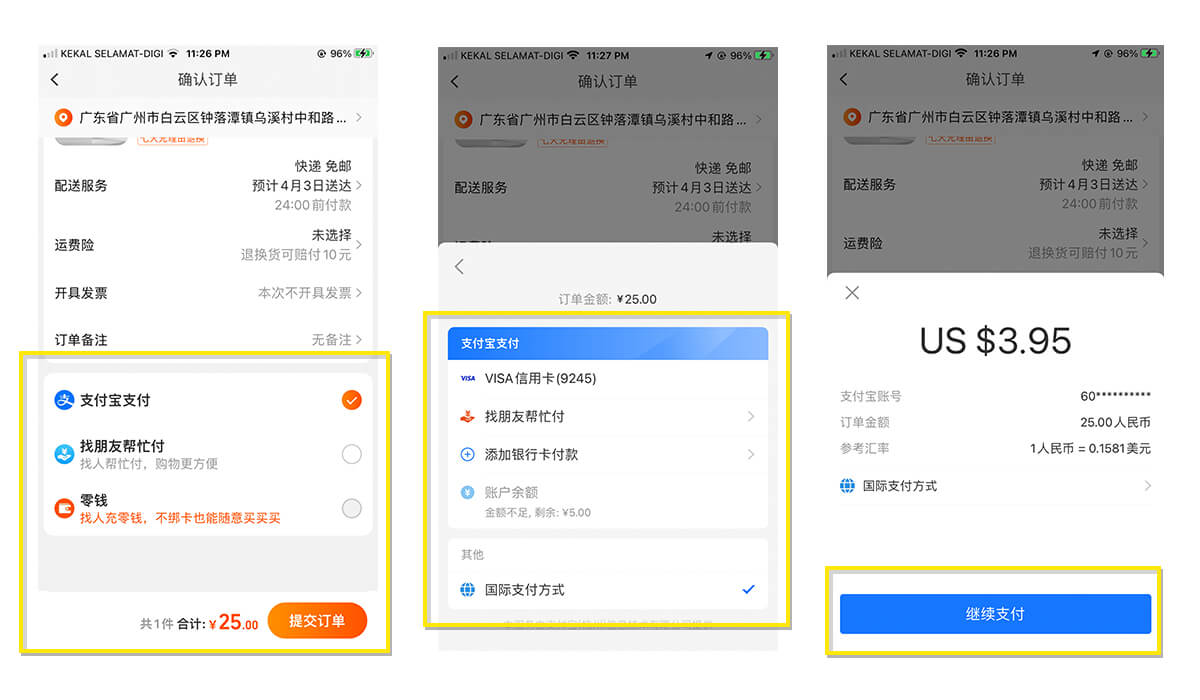 make payment in taobao app